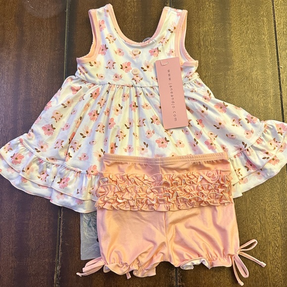 🌸NWT Jane + Jo Pink Floral Tunic PlaySet 3T🌸 - Picture 1 of 4